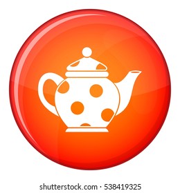 Kettle icon in red circle isolated on white background vector illustration