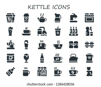  kettle icon set. 30 filled kettle icons. Simple modern icons about  - Coffee, Tea pot, Beer, Oven, Beers, Teapot, Tea, Kettle, Coffee shop