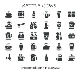 kettle icon set. 30 filled kettle icons.  Simple modern icons about  - Coffee, Beer, Kettle, Beers, Tea bag, Tea, Barista