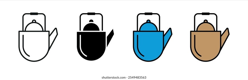 kettle icon set. teapot icon. vector illustration