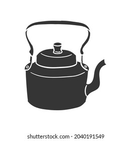 Kettle Icon Silhouette Illustration. kitchenware Vector Graphic Pictogram Symbol Clip Art. Doodle Sketch Black Sign.