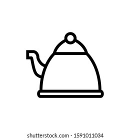 kettle icon, teapot symbol for web and mobile phone in outline style on white background