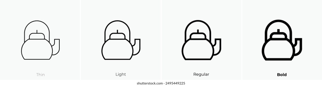 kettle icon. Thin, Light Regular And Bold style design isolated on white background