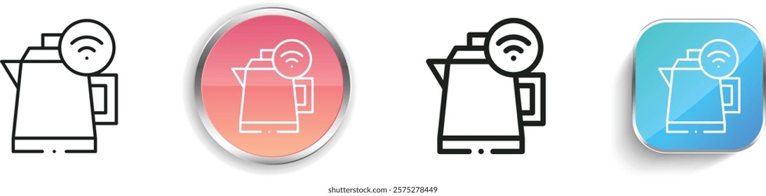 kettle icon. Thin Linear, Regular and Button Style Design Isolated On White Background