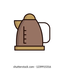kettle icon vector. coffee icon vector with fill outline style