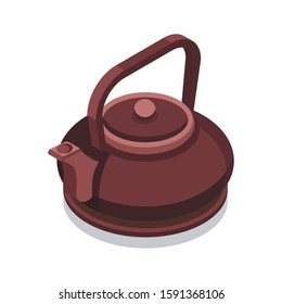 Kettle icon. Vector isometric picture.