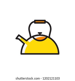 kettle icon vector. kitchen icon with filled outline style