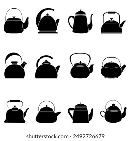 Kettle icon vector set. Teapot illustration sign collection. Pot symbol. Teakettle logo.