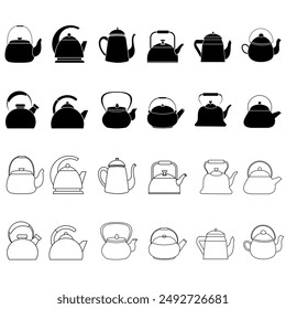 Kettle icon vector set. Teapot illustration sign collection. Pot symbol. Teakettle logo.