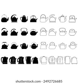 Kettle icon vector set. Teapot illustration sign collection. Pot symbol. Teakettle logo.