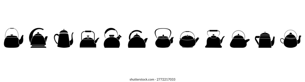 Kettle icon vector set. Teapot illustration sign collection. Pot symbol. Teakettle logo.