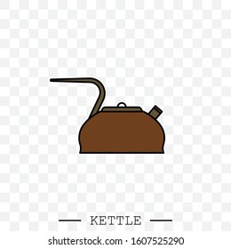 kettle icon vector. Teapot logo. kettle gas color. Color Kettle with handle icon isolated on white background. Kettle in art style vector icon. emblem, sign. illustration. teapot symbol