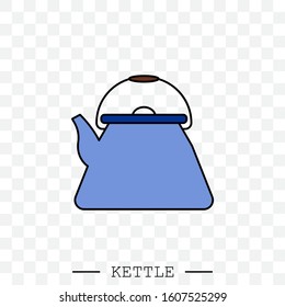 kettle icon vector. Teapot logo. kettle gas color. Color Kettle with handle icon isolated on white background. Kettle in art style vector icon. emblem, sign. illustration. teapot symbol