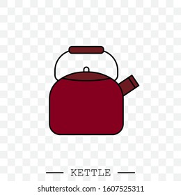 kettle icon vector. Teapot logo. kettle gas color. Color Kettle with handle icon isolated on white background. Kettle in art style vector icon. emblem, sign. illustration. teapot symbol