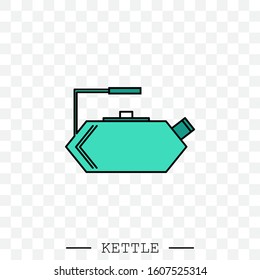 kettle icon vector. Teapot logo. kettle gas color. Color Kettle with handle icon isolated on white background. Kettle in art style vector icon. emblem, sign. illustration. teapot symbol