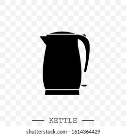 kettle icon vector. Teapot logo black. kettle electric for app. Electric Kettle with handle icon isolated. Kettle in art style vector icon black. emblem, sign. electric emblem black. 