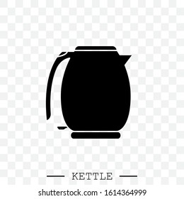 kettle icon vector. Teapot logo black. kettle electric for app. Electric Kettle with handle icon isolated. Kettle in art style vector icon black. emblem, sign. electric emblem black. 