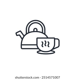 kettle icon. vector.Editable stroke.linear style sign for use web design,logo.Symbol illustration.