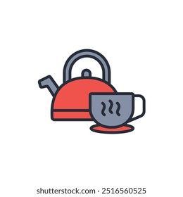 kettle icon. vector.Editable stroke.linear style sign for use web design,logo.Symbol illustration.