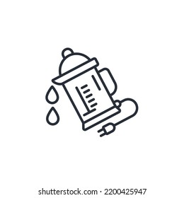 símbolo de iconos de hervidor de agua elementos vectores para web infográfica