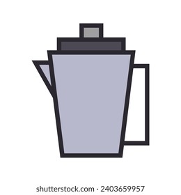Kettle illustrated on white background