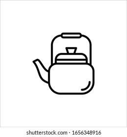 Kettle Isolated On White Background In Vector Icon Outline Eps10