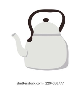 Kettle isolated on white background. Simple flat style.