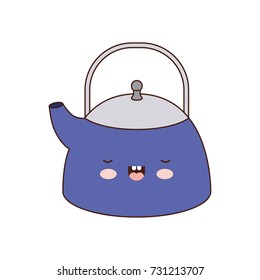 kettle jar colorful kawaii silhouette vector illustration