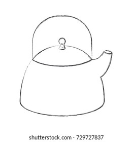 kettle jar flat monochrome blurred silhouette vector illustration