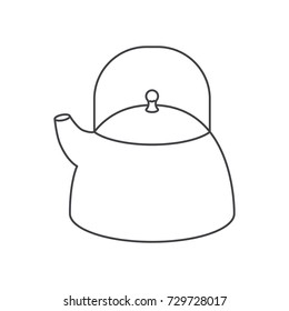 kettle jar flat monochrome silhouette vector illustration