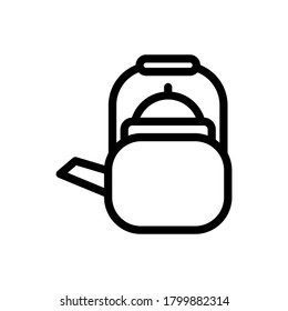 Kettle (Kitchen Equipment) icon outline vector. isolated on white background