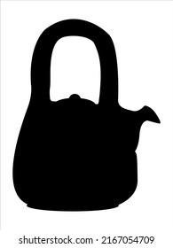 Kettle kitchen isolated on white in vector by black