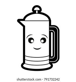 Kettle kitchen utensil smiling cartoon