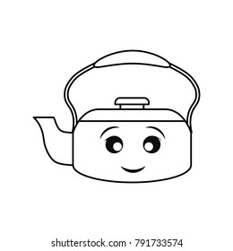Kettle kitchen utensil smiling cartoon