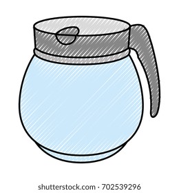 Kettle kitchenware utensil Vector ilustration