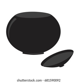 Kettle with lid cartoon icon. Kitchen tools, cookware and kitchenware vector illustration. Isolated on white