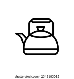 Kettle in line art style vector icon