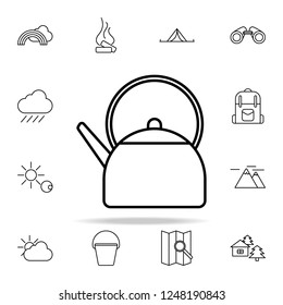 kettle line icon. camping icons universal set for web and mobile