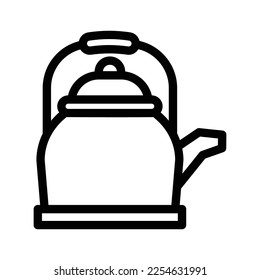 ilustración de icono de línea de hervidor vectorial