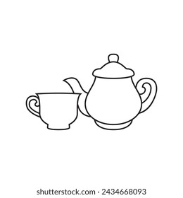Kettle line icon, kitchen and teapot, kettle vector icon.