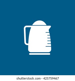 Kettle Line Icon On Blue Background