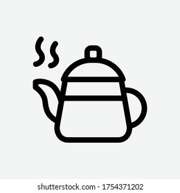 Icono De La Línea De Kettle En Fondo Blanco