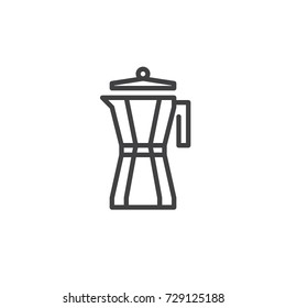 Kettle line icon, outline vector sign, linear style pictogram isolated on white. Geyser coffee maker symbol, logo illustration. Editable stroke