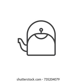 Kettle line icon, outline vector sign, linear style pictogram isolated on white. Symbol, logo illustration. Editable stroke