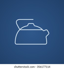 Kettle Line Symbol für Web-, Mobil- und Infografiken. Vektorhellblaue Symbol einzeln auf blauem Hintergrund.