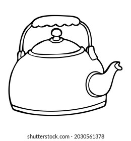 kettle line vector illustration,isolated on white background,top view