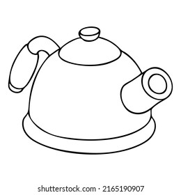 kettle line vector illustration,isolated on white background,top view