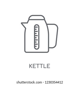 Kettle linear icon. Modern outline Kettle logo concept on white background from kitchen collection. Suitable for use on web apps, mobile apps and print media.