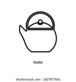 Kettle linear icon vector on white background. Black icon illustration