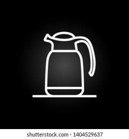 Kettle, liquid container, teapot neon icon. Elements of kitchen utencils set. Simple icon for websites, web design, mobile app, info graphics